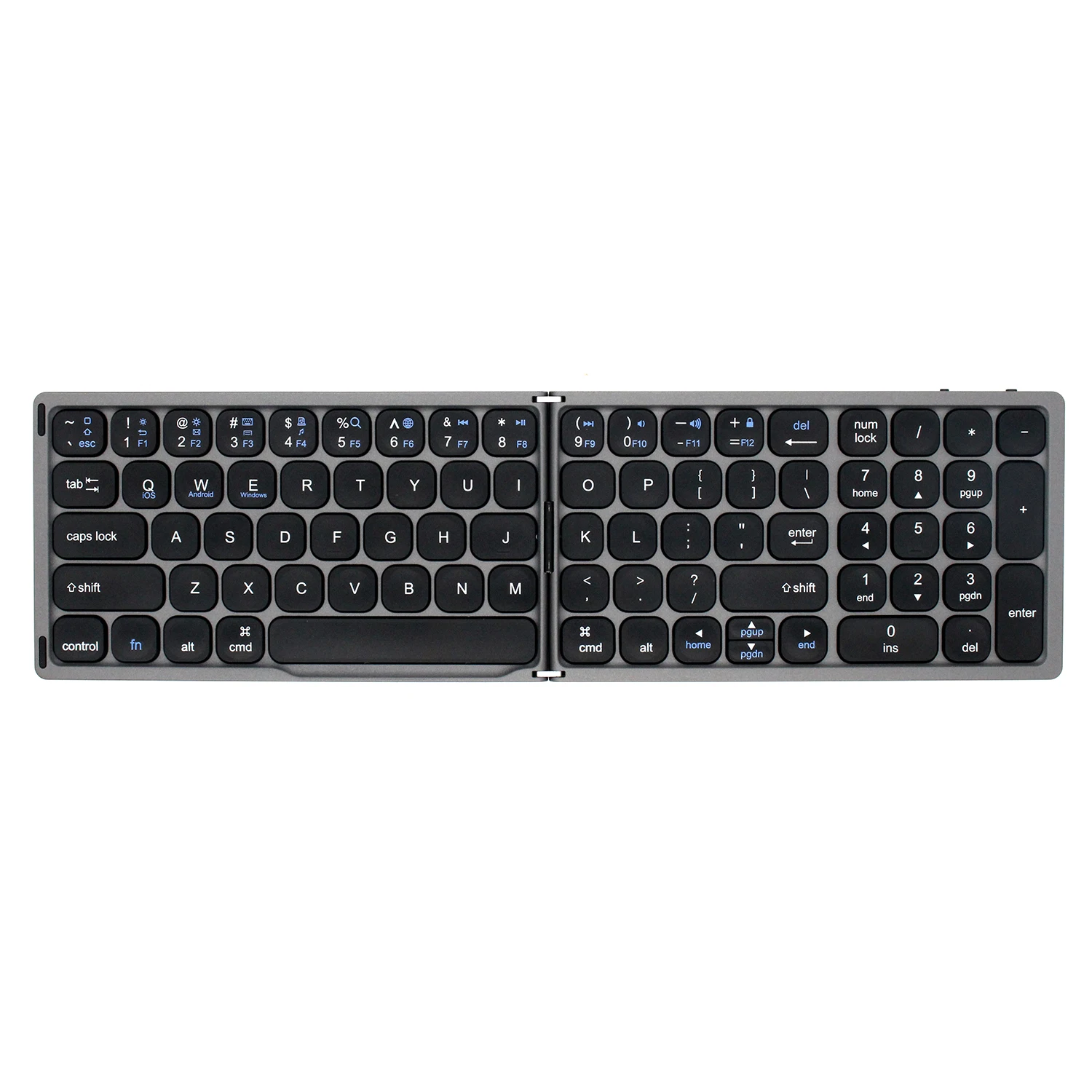 

portable foldable wireless bluetooth keyboard 78 keys for apple mac, Grey