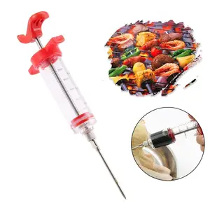 Image of Stainless steel BBQ Meat Syringe Marinade Injector Flavor Syringe Kitchen Tools