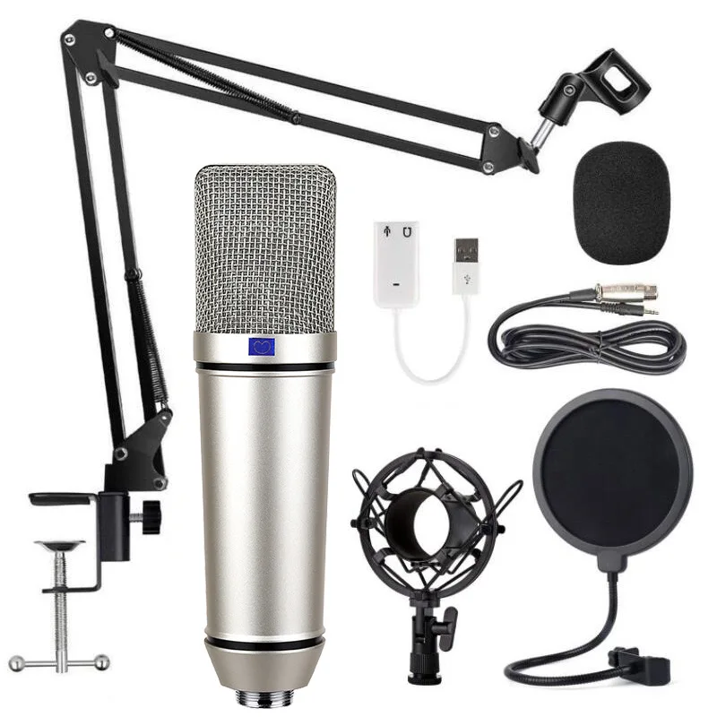 

Broadcasting New Podcast Equipment Studio Recording Microphone U87 Condenser Microphone with USB
