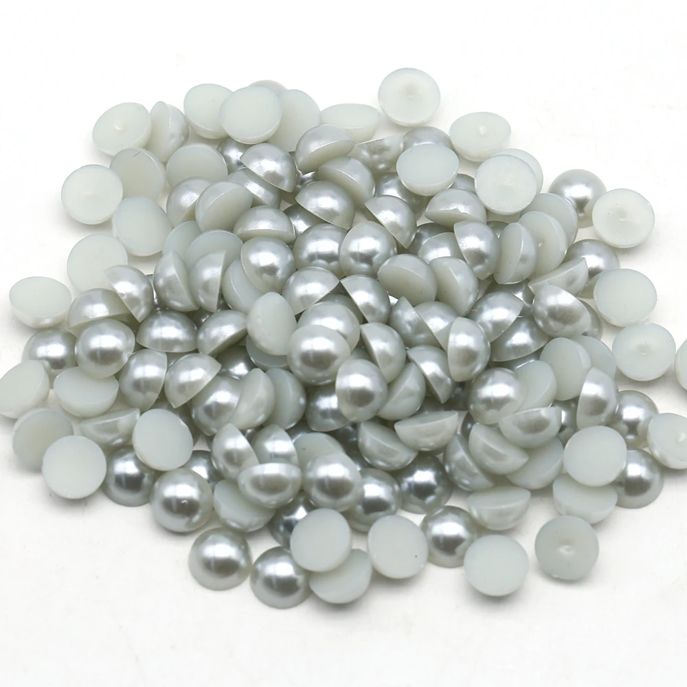 

Lt.Silver Grey 1.5mm-20mm Loose Imitation Abs Flatback Pearls For Shoes