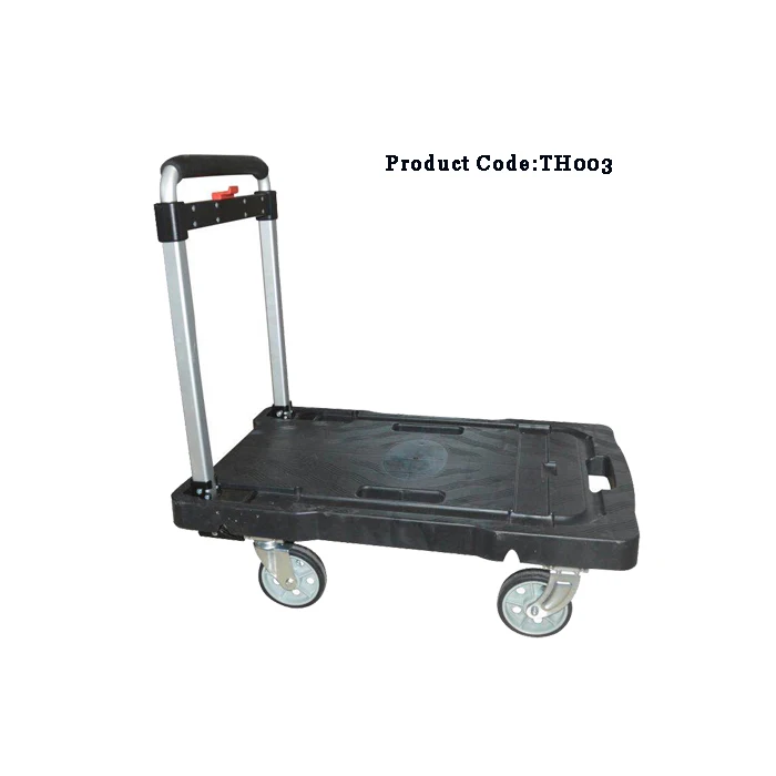 PVC Flatbed Platform Truck Industrial Material Handling Trolley