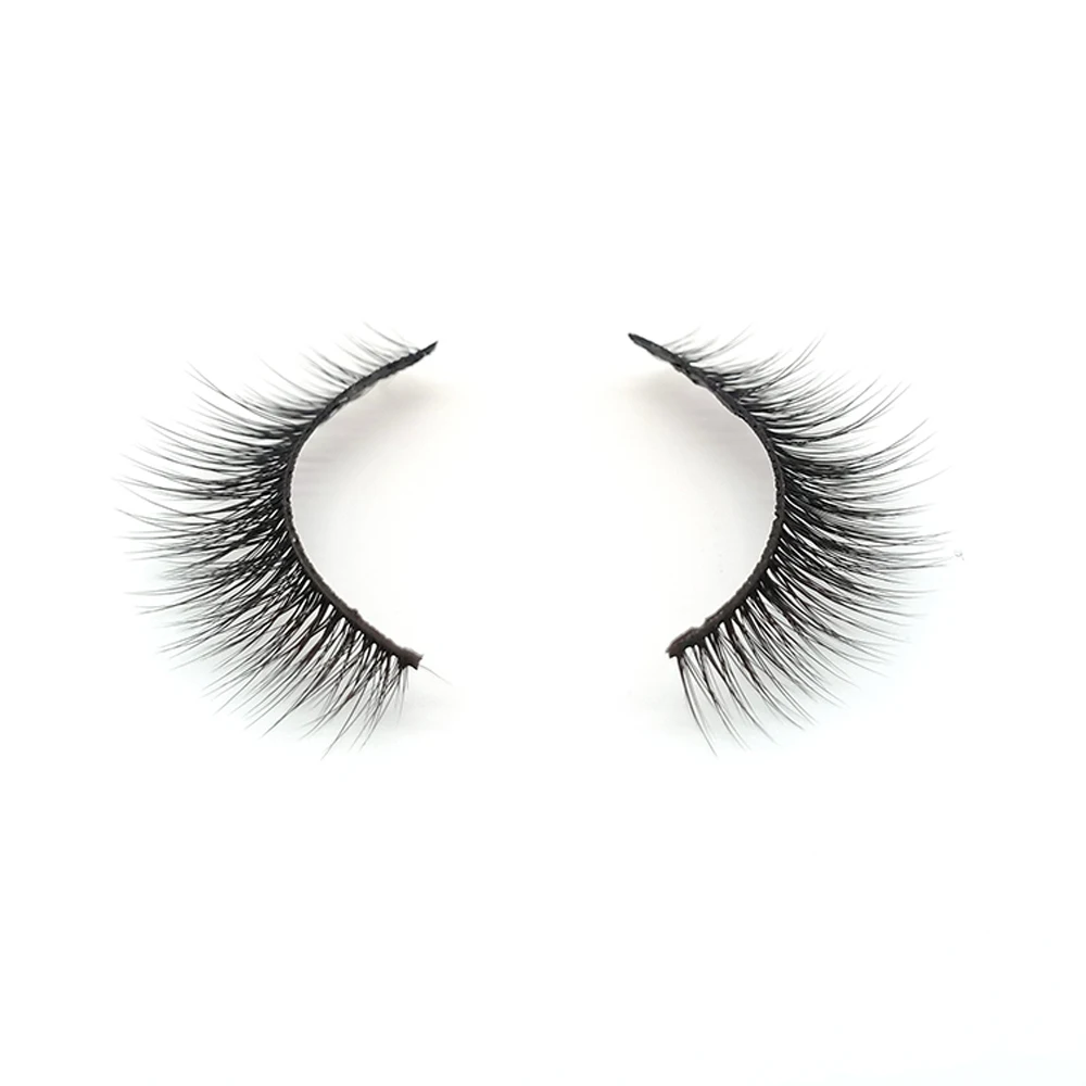 

Wholesale Private Label Double 3D Silk Faux Mink Fake Premium Synthetic False Eyelashes Natural Volume Eyelashes