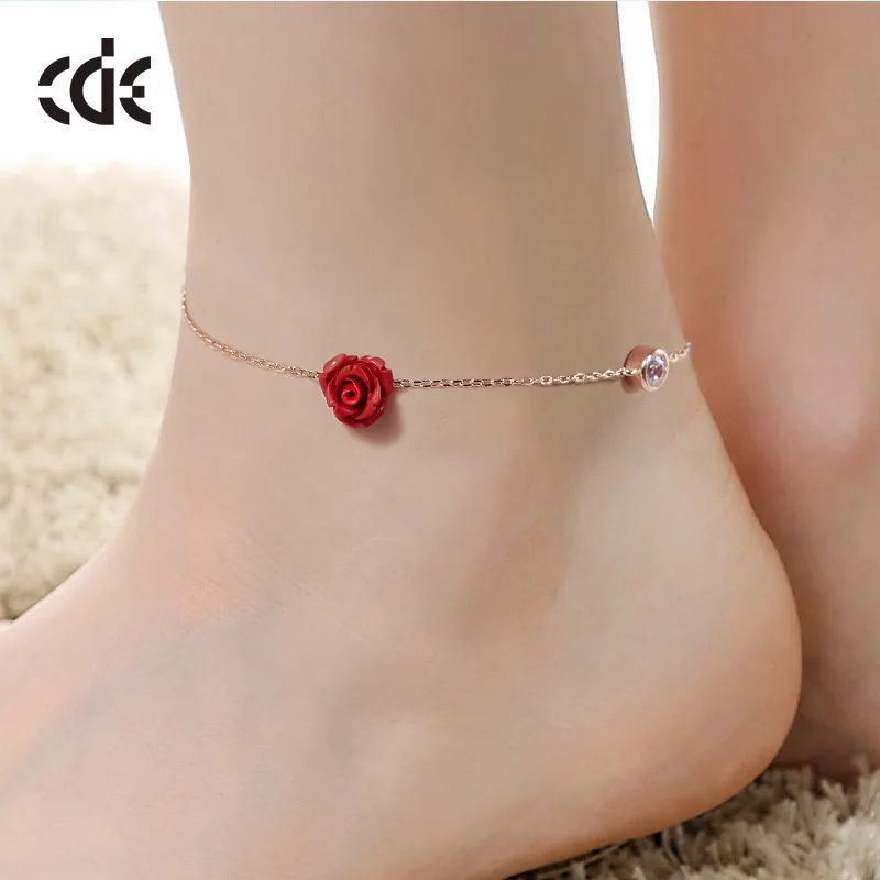 

Customize Designer Shoes Floral 925 Sterling Silver Anklet For Women