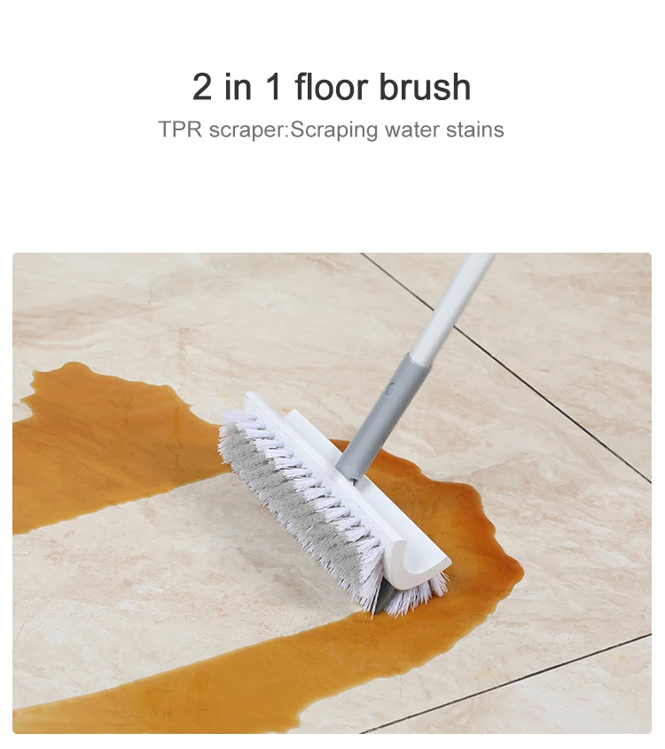 Boomjoy Aluminum Long Handle Floor Cleaning Brush 2 In 1 Bathroom Floor