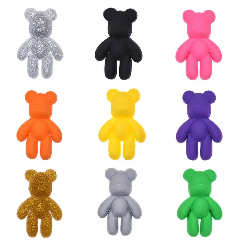 

wholesale PVC Shoes charms Soft PVC Rubber 3d Bear Croc Charms For Kids Shoes accessories