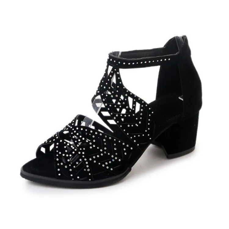 

New Design Fashion Euramerican Women Crossover Strap Sandals Lady Block High Heels 2020