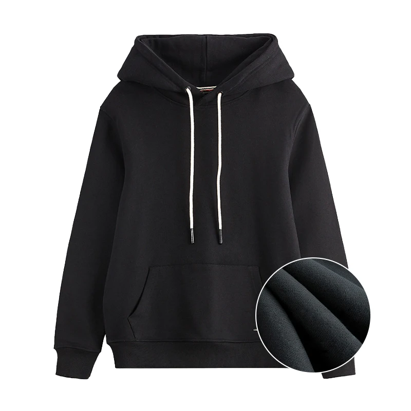 

470 Gram Terry Fabric Custom Logo Pull Over Fleece Cotton Polyester Hoodie Wholesale Printing Plain Hooded Sweatshirt for Women