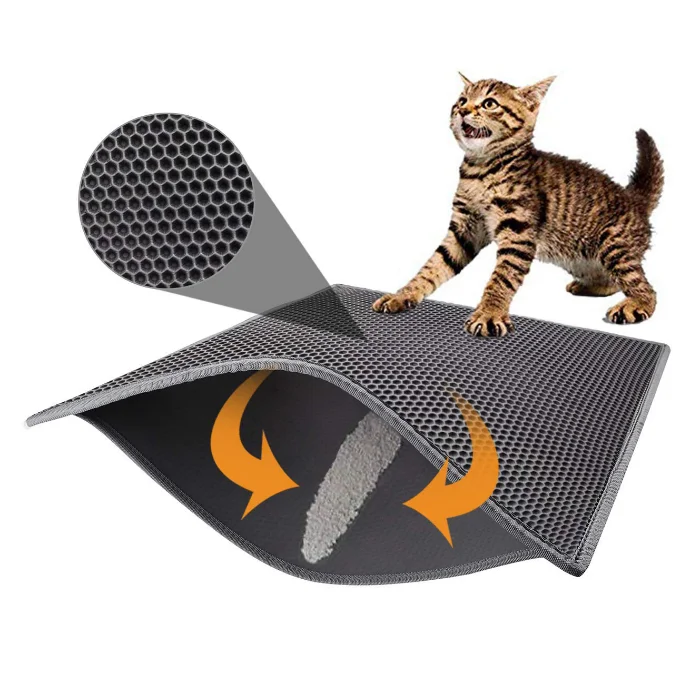 

Cat Litter Mat Litter Trapping Mat Urine Proof Trapper Mat Double Layer Design Waterproof Pet Beds & Accessories