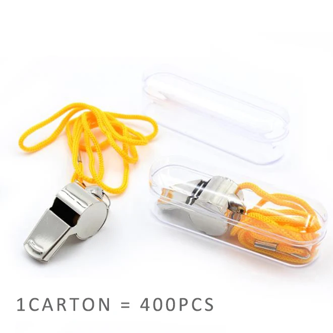 

Referee Sport Rugby Party Training School Soccer Football Basketball Cheerleaders Cheer Stainless Steel Whistle With Rope, Yellow rope