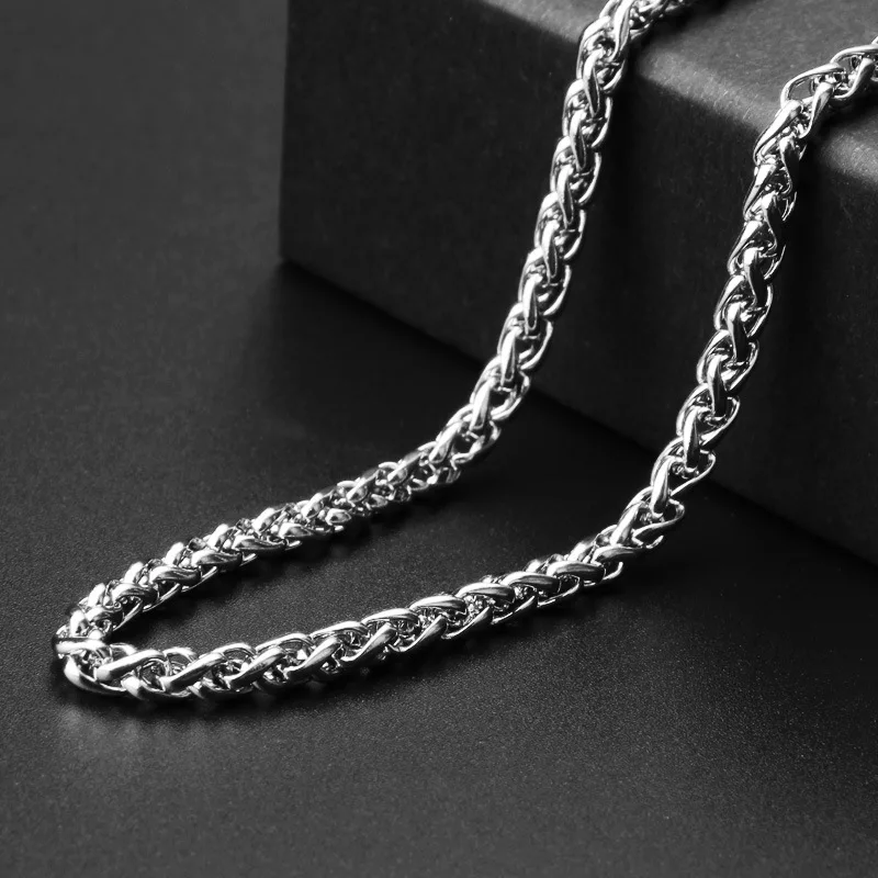 Customized High Polish 3mm/4mm/5mm/6mm Mens Chain Boys Silver Stainless