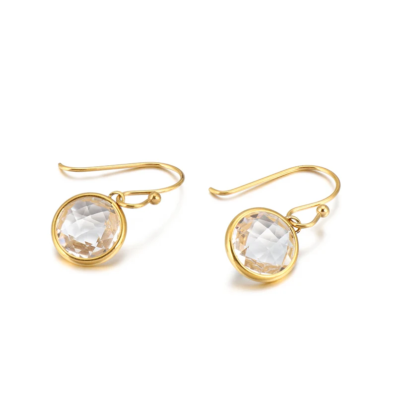 

Custom Hoop Earrings Simple Gold Earrings For Women Jewelry With Glass, Customized
