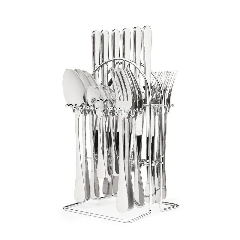 

24 Piece Amazon Top Sale Design Flatware Set Gold Cutlery Set With Holder