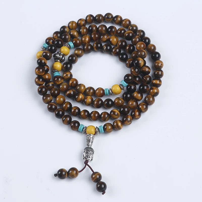 

Beadle Pendant 108 pieces Bead Yellow Tiger Eye Mala Jewelry Necklace Bracelet