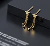 September promotion S925 silver earrings ear line sweet ginkgo wholesale long earrings