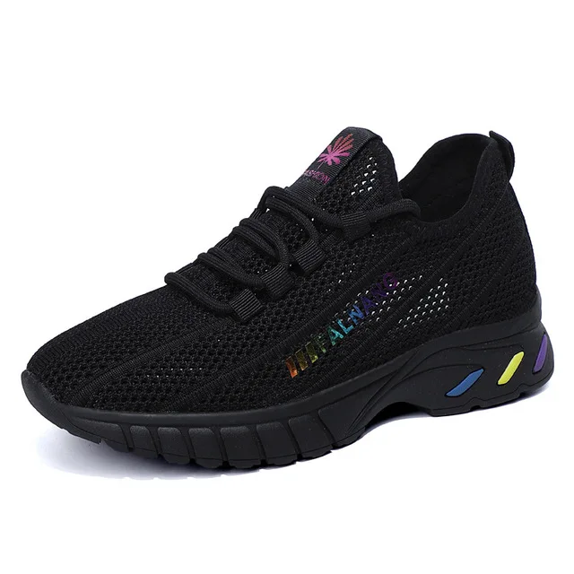 

wholesale women's shoess summer new casual shoes lightweight breathable running shoes mesh fly woven walking style sneaker, Picture color