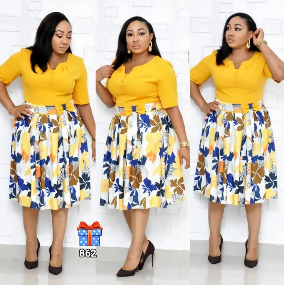 Plus Size Boutique Clothing 2019 Women African Design Dresses Ladies Frock For Office