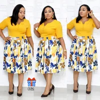 

Plus Size Boutique Clothing 2019 Women African Design Dresses Ladies Frock For Office