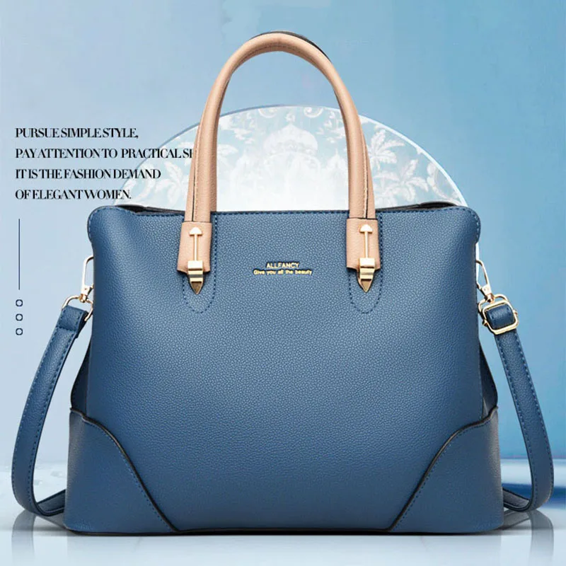 

Luxury vegan Pu women shoulder crossbody bucket hand bag fashion tote ladies bags leather handbags, 5 colors