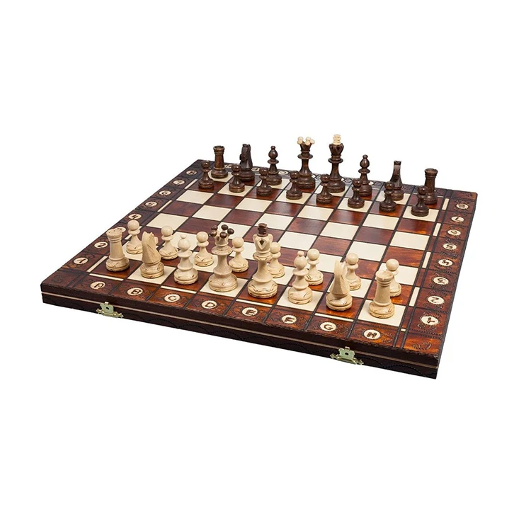 Hot Selling Tunisian Luxury Ebony/Olive Wood Chess Board Game Set for Children