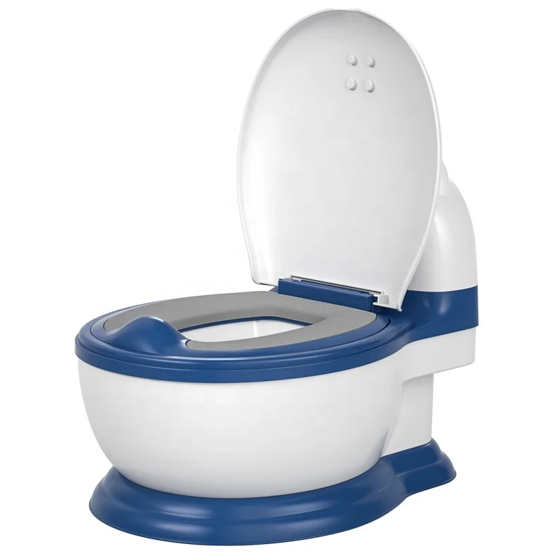 

Wholesale new children's simulated toilet Pu cushion raised front gear PP raw material easy to clean toilet, Customization