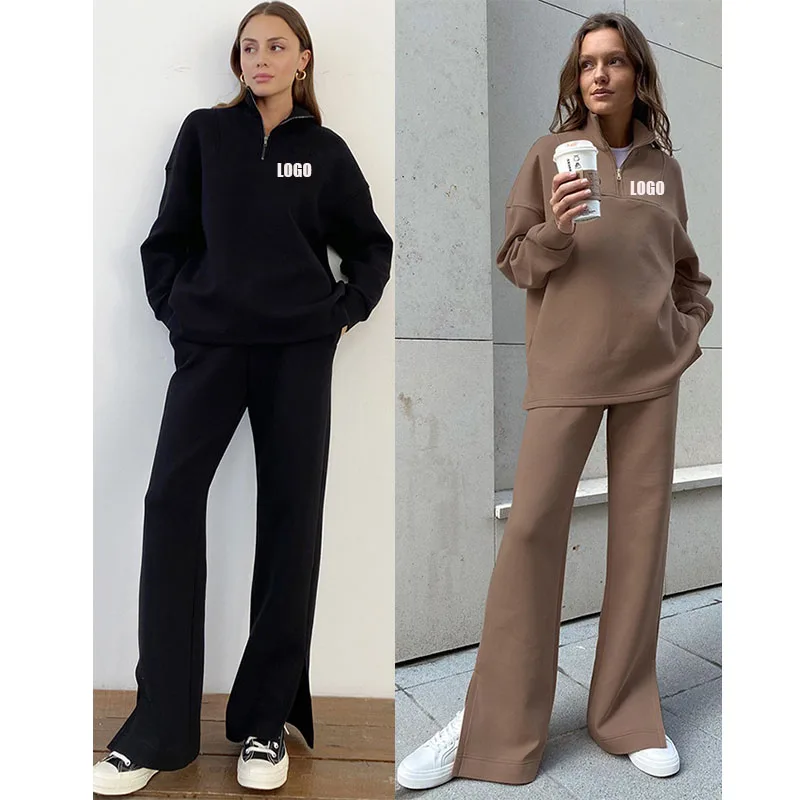 

New arrival Fall Two Piece Set Women Clothing winter 2 Piece Set for Women Autumn Solid crop Top Two Piece Pants Set, Multi color optional