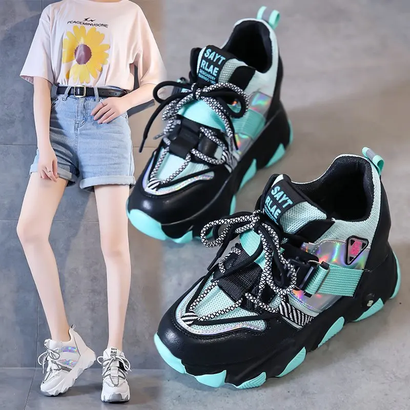 

super high heels chunky sneakers women Platform height increasing casual shoes woman High Quality shoes zapatillas mujer