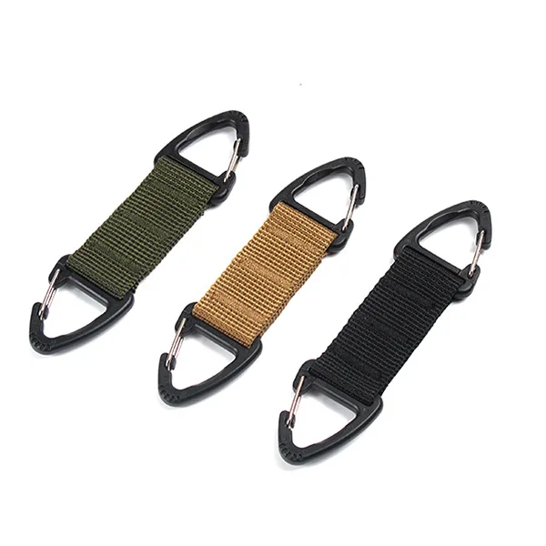 

Outdoor Camping Hiking Accessories Multifunctional Triangle Carabiner Spring Belt Clip Hooks Keychains Backpack Webbing Buckle