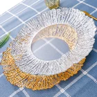 2021 new gold and silver glass plates sets dinnerware clear glass dinner plate glass charger plates