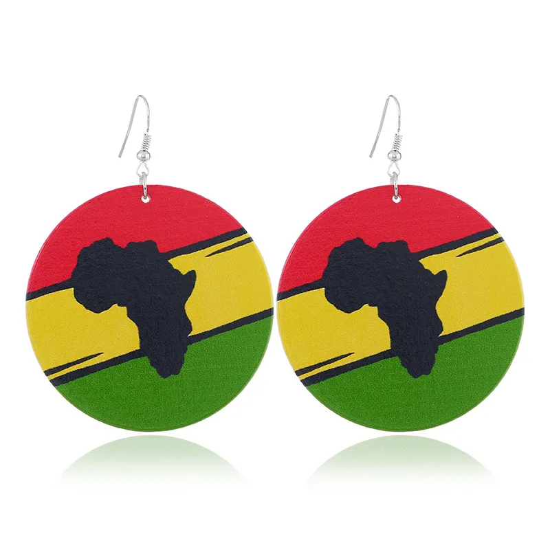 

Hot sale fashion new style arrival unique wooden african earrings, Silver