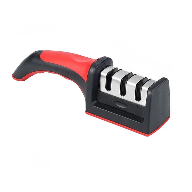 

One Stop Shopping 3 Stages Type Quick Sharpening Tool Multifunction Handheld Knife Sharpener With Non-slip Base