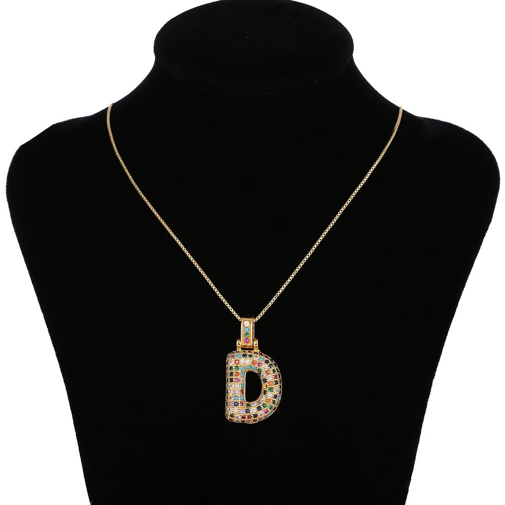 

18K Gold Plated Diamond Initial Pendant Necklace Zirconia Hip Hop Letter Necklace Personalised For Men And Women