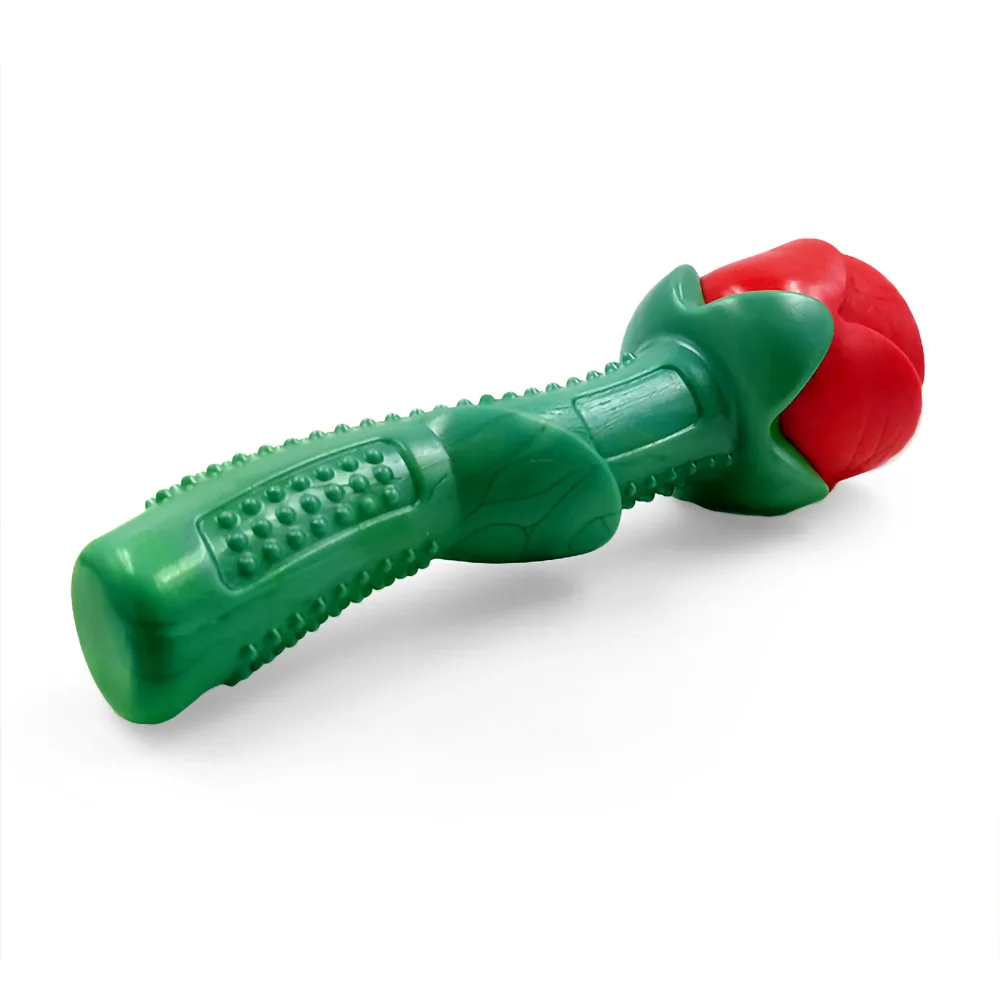 

Eco-friendly TPE Indestructible Teethers Toothbrush Pet Toys Dog Tooth Clean Pet Flower Toy Dog Chew Toy, Rose