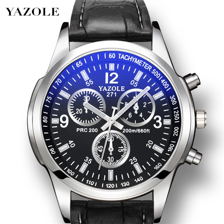 

Yazole 271 P Men Luxury Brand Fashion Leather belts Watch Cheap Sports watch relogio male Quartz Watches