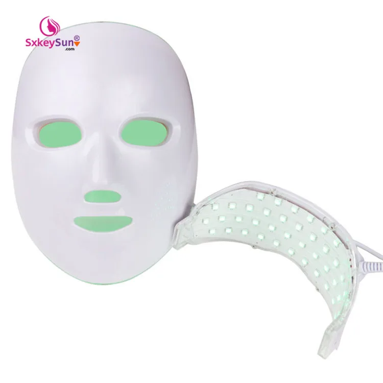 

korea face neck 7 Color led light up therapy household photon beauty skin rejuvenation care microcurrent face lift massage mask