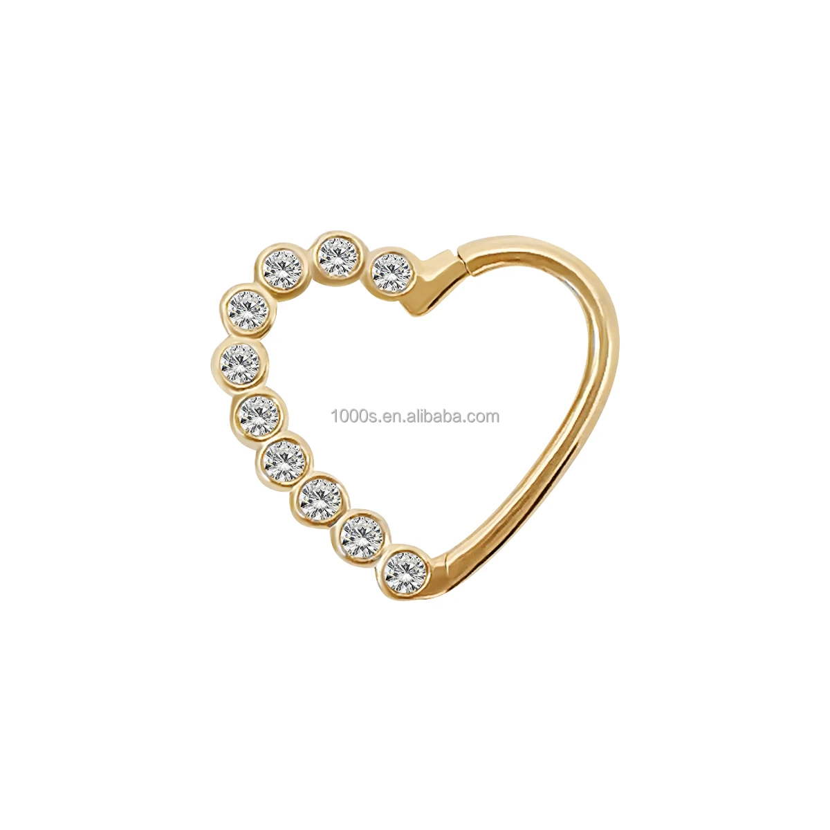 

Au585 14k Real Gold Zircon Nose Rings Hoop Good Quality Women Gift Body Jewelry New Arrival