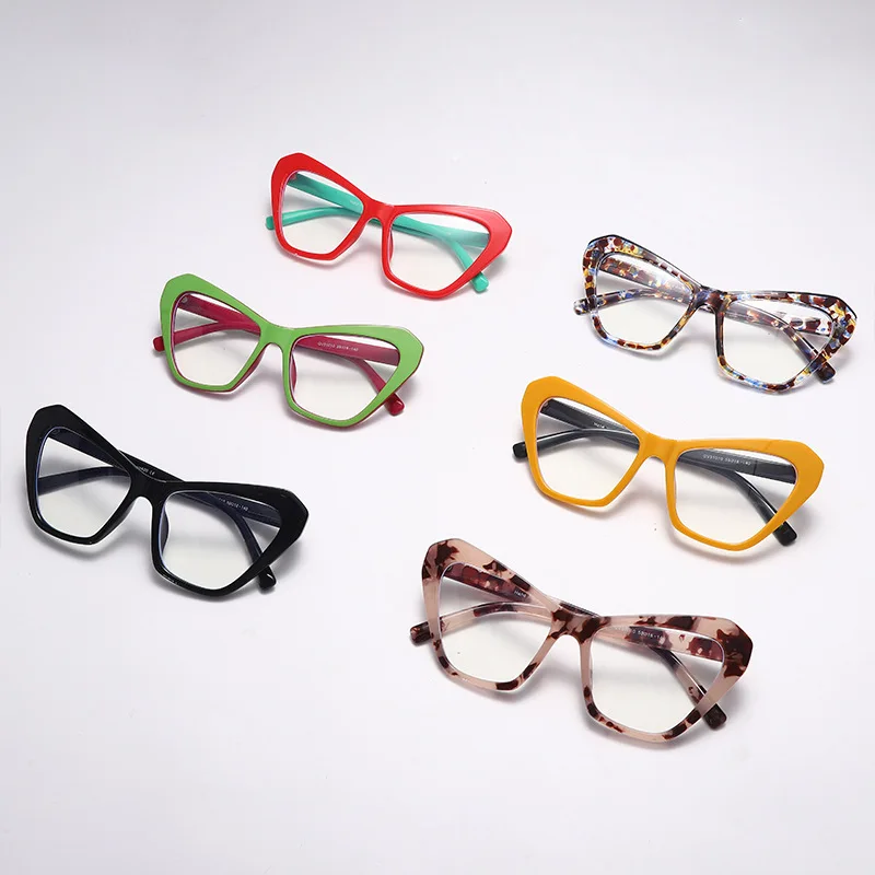

2023 New Design Blue Light Blocking Optical Glasses Unisex Colorful Cat Eye Optical Eyeglasses Frame Women Men