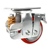 heavy duty load wheel spring loaded casters iron pu caster