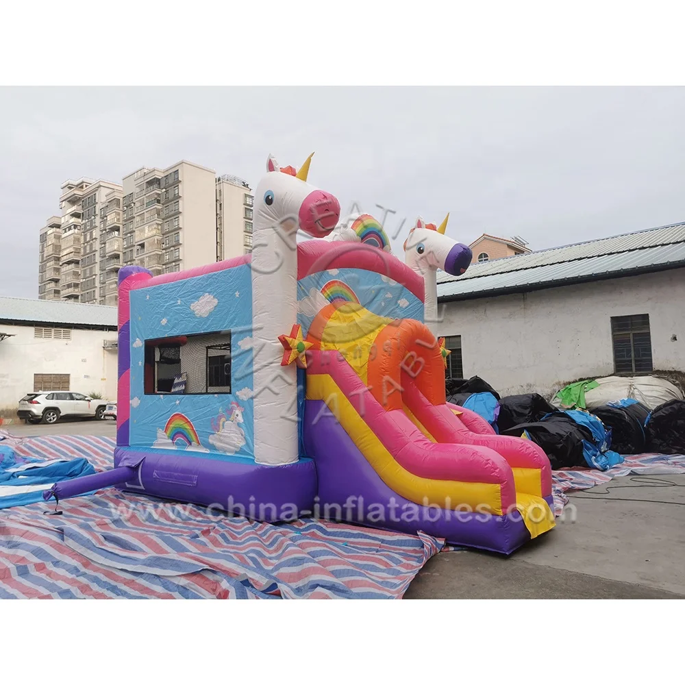 

Customized Outdoor Unicorn bounce house Inflatable Bouncer Durable PVC Bouncy Inflatable Castle