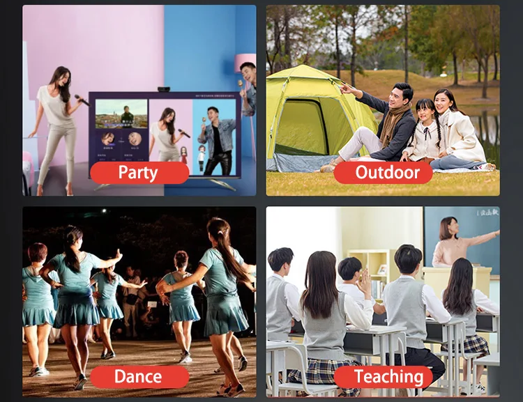 Portable Wireless Speaker With Microphone Outdoor Party Dancing Karaoke Bass Midrange Audio Hifi Bt Waterproof Bluetooth Speaker - ANKUX.COM