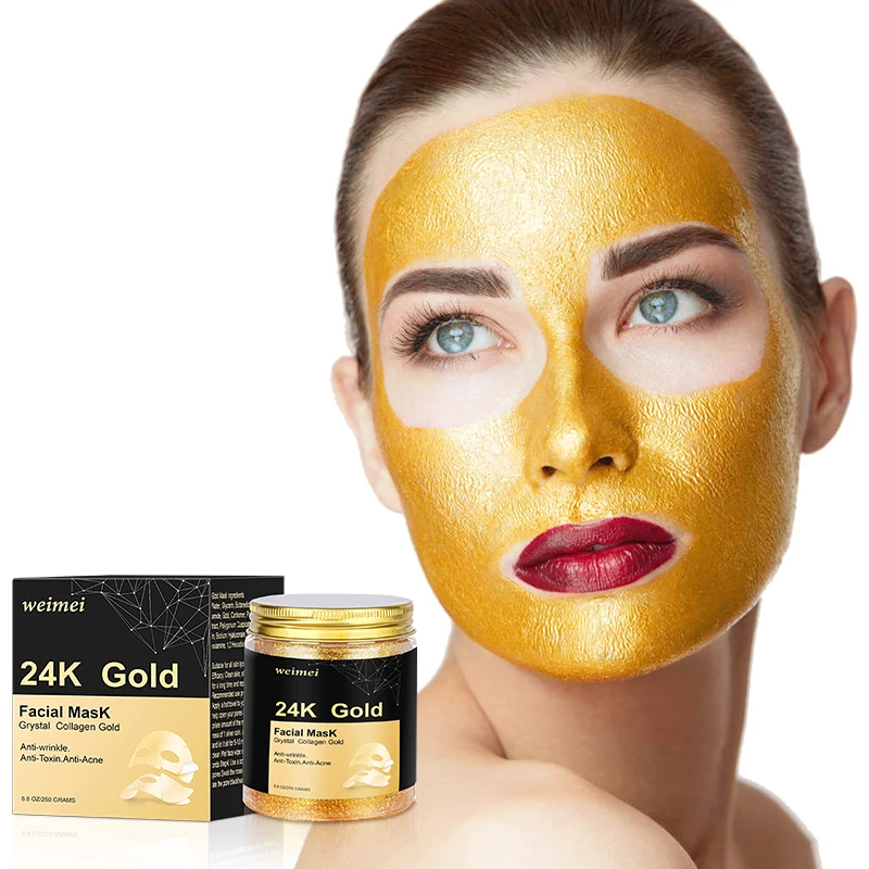 

OEM Face Skin Care High Quality Moisturizing Anti Wrinkle Mask Private Label Weimei 24K Gold Bio Collagen Crystal Facial Mask