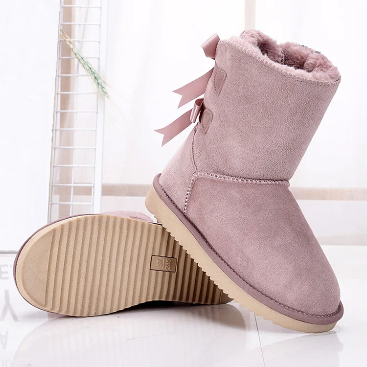 

Free Sample Genuine Cowhide Leather Snow Boots Women Australia Boots Winter Boots For Women Warm Botas Mujer