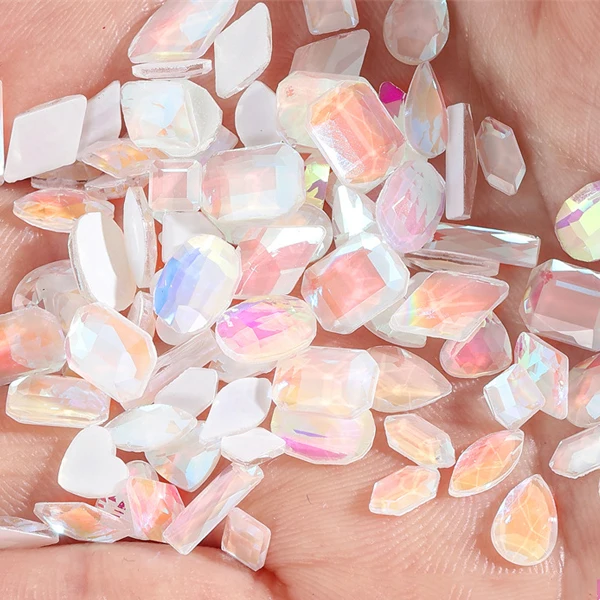 

Mixed 100PCS Aurora Phantom Shaped Stones Storm Bright Black nail Hot bottom nail accessories