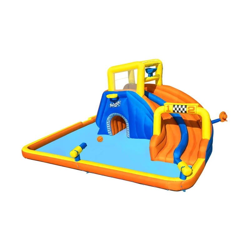 

53377 Super Speedway Mega Setup Quick Kids Sport Park Inflatable Water Slide Pool