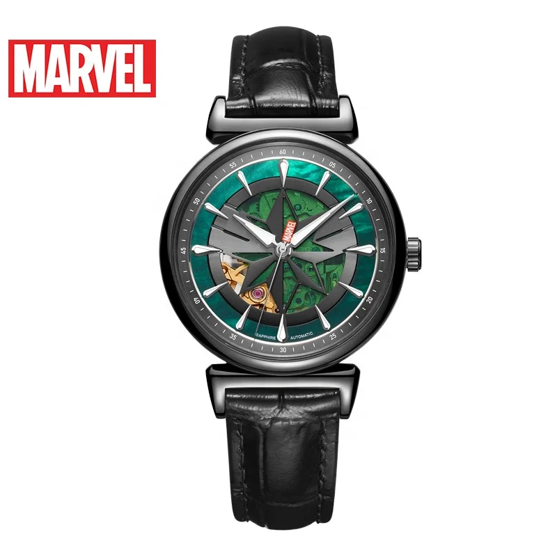 

Green Pearl Shell Captain Marvel Pattern Miyota 8N24 Movement Automatic Watch for Women