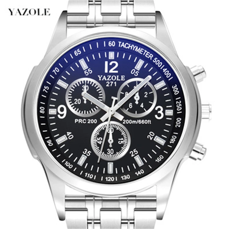 

Yazole 271 G Luxury Brand Stainless Steel Date Men Quartz Watch Business Watch Men Watch