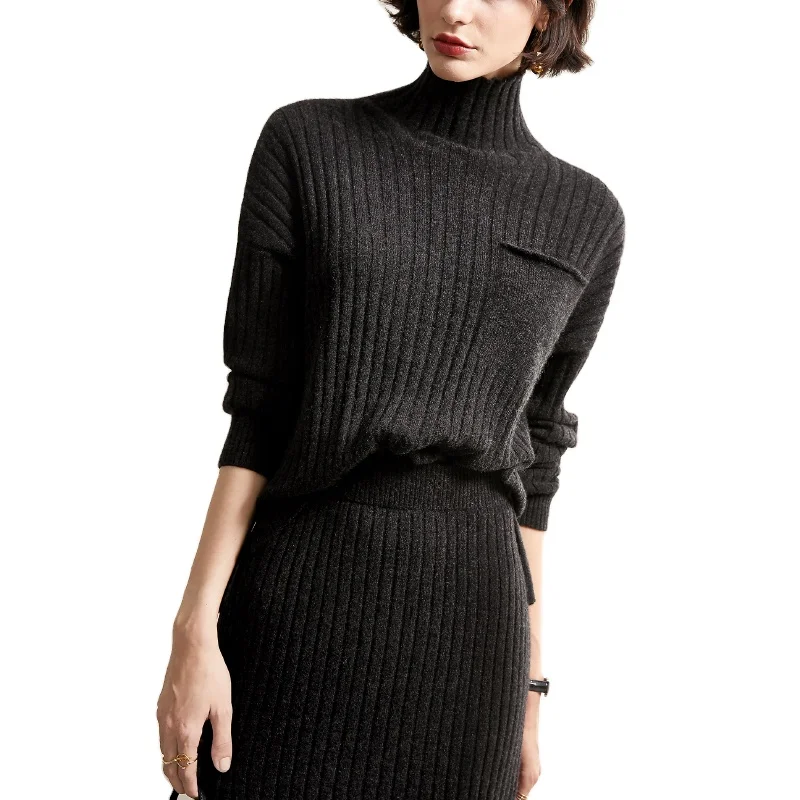 

Knit Sweater Set Women 2021 New Ideas Seamless Whole Garment Sweaters Custom 100% Cashmere Clothing