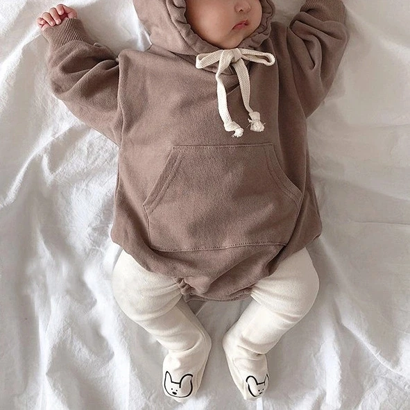 

Infant baby autumn winter clothes hooded warm newborn baby clothes romper, As pic