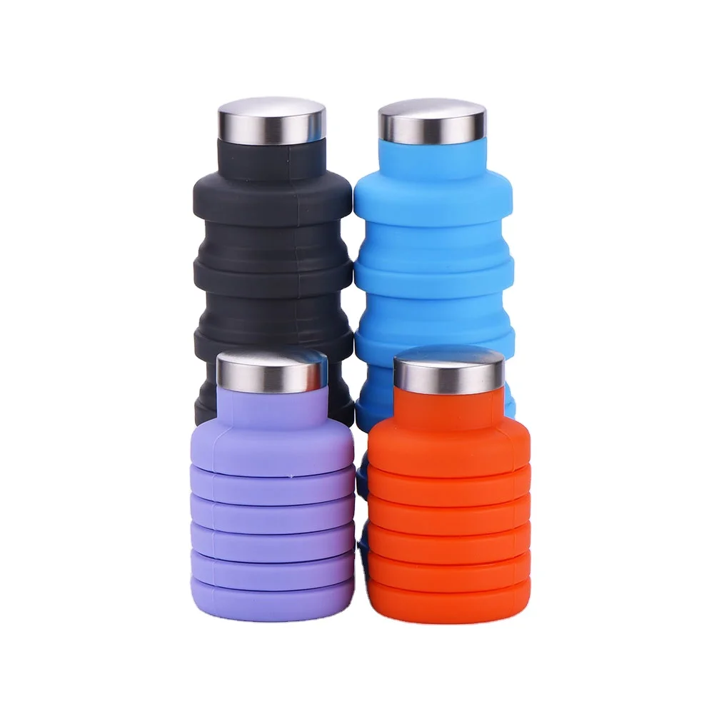 

Wholesale Private Label BPA Free Silicone Collapsible Folding Water Bottle Travel Sports Drink Foldable Water Bottle
