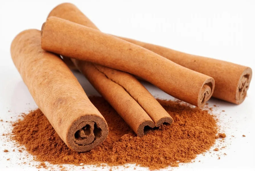 Scientific illustration showing cinnamon compounds interacting with insulin receptors on cells
