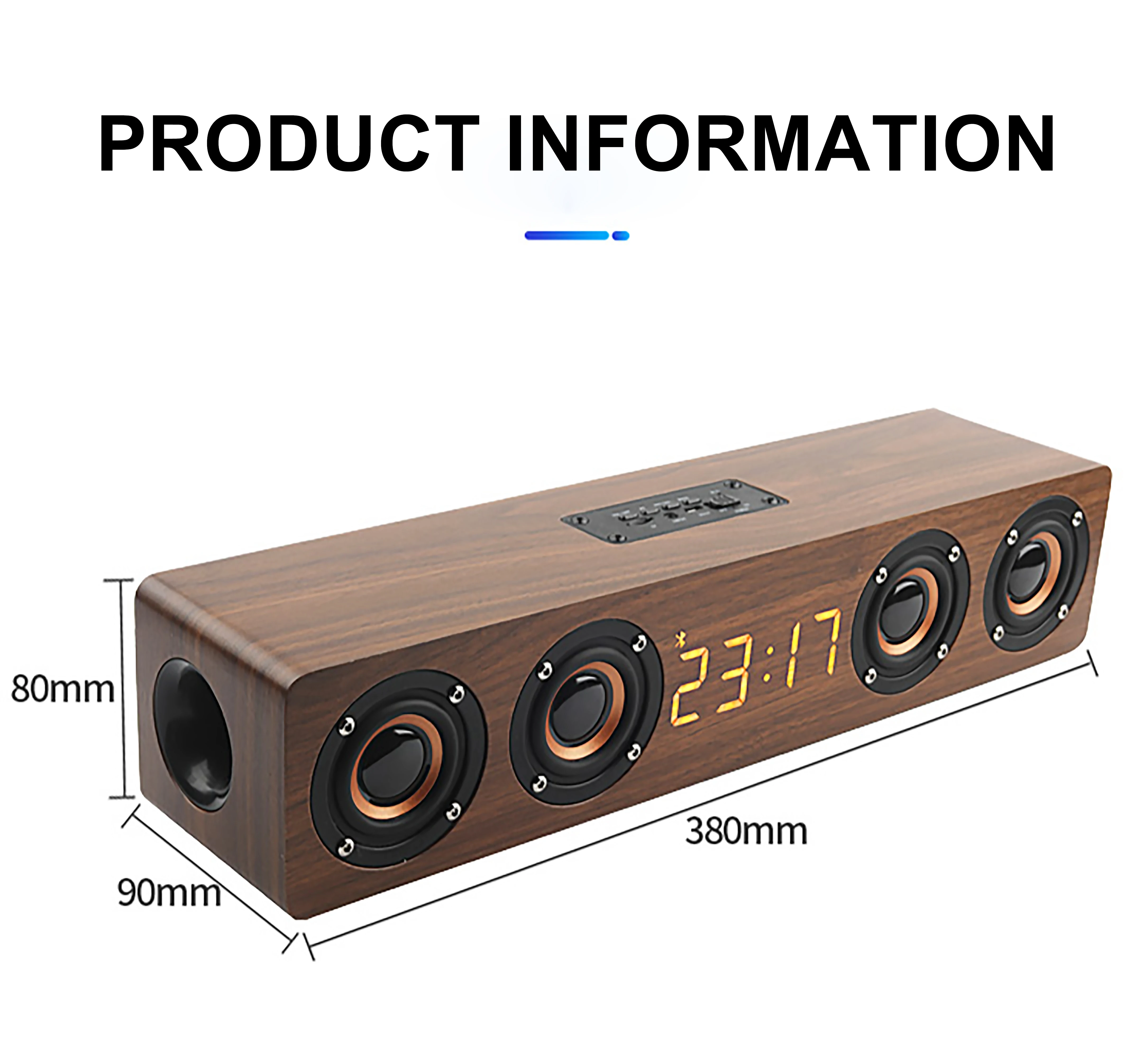 Wood Bluetooth Speaker Retro HIFI 3D Dual Loudspeakers Bluetooth Wireless Speaker With Hands-free Sound Box TF AUX IN - ANKUX.COM